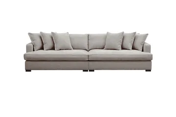 Rossita Lyx 4-seters Ekstra Dyp Sofa i Chenille - Grå / Brun - Møbler - Sofaer - 4 seter sofa