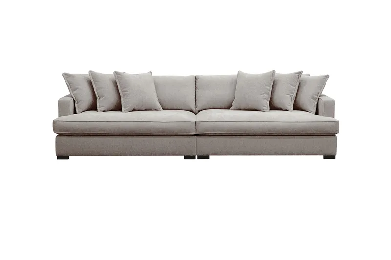 Rossita Lyx 4-seters Ekstra Dyp Sofa i Chenille - Grå / Brun - Møbler - Sofaer - 4 seter sofa