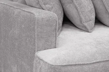 Rossita Lyx 4-seters Ekstra Dyp Sofa i Chenille - Grå - Møbler - Sofaer - 4 seter sofa