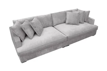 Rossita Lyx 4-seters Ekstra Dyp Sofa i Chenille - Grå - Møbler - Sofaer - 4 seter sofa