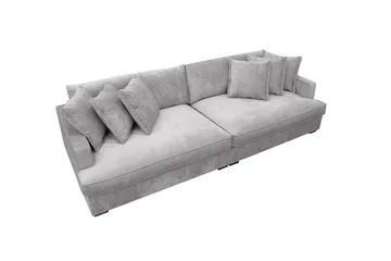 Rossita Lyx 4-seters Ekstra Dyp Sofa i Chenille - Grå - Møbler - Sofaer - 4 seter sofa