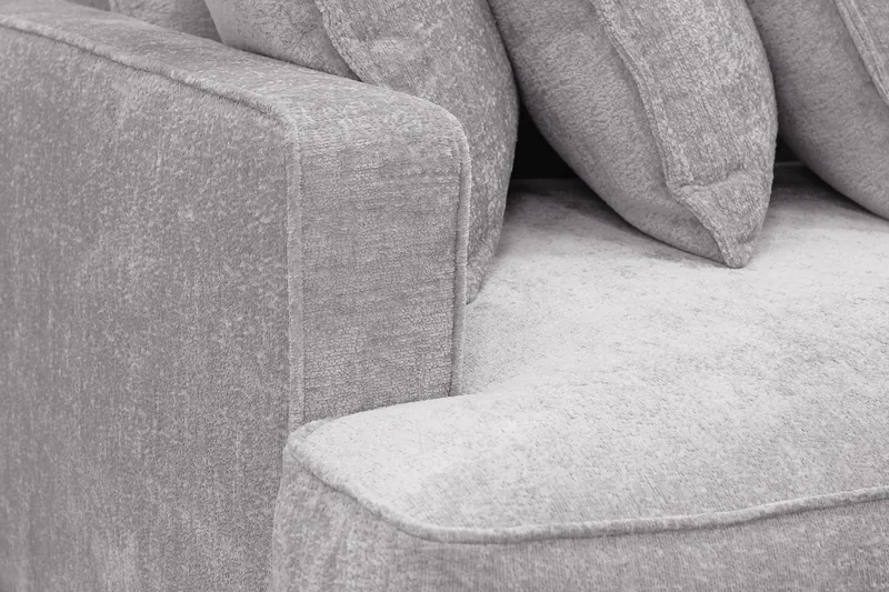 Rossita Lyx 4-seters Ekstra Dyp Sofa i Chenille - Grå - Møbler - Sofaer - 4 seter sofa