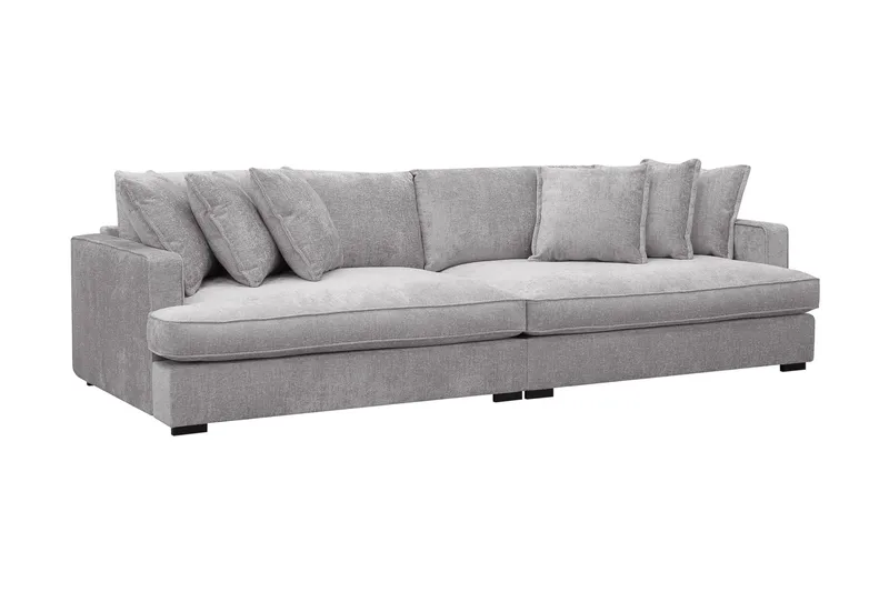 Rossita Lyx 4-seters Ekstra Dyp Sofa i Chenille - Grå - Møbler - Sofaer - 4 seter sofa