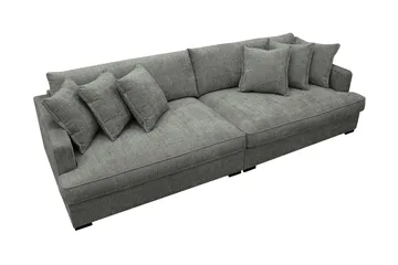 Rossita Lyx 4-seters Ekstra Dyp Sofa i Chenille - Grå - Møbler - Sofaer - 4 seter sofa