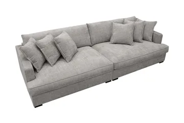Rossita Lyx 4-seters Ekstra Dyp Sofa i Chenille - Lys grå - Møbler - Sofaer - 4 seter sofa