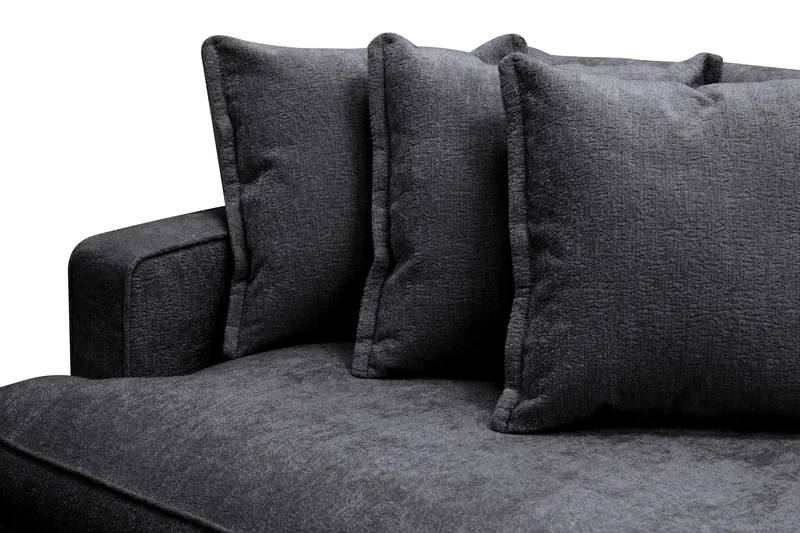Rossita Lyx 4-seters Ekstra Dyp Sofa i Chenille - Svart - Møbler - Sofaer - 4 seter sofa