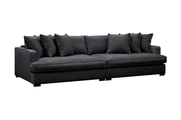 Rossita Lyx 4-seters Ekstra Dyp Sofa i Chenille - Trenza 01, Svart Chenille - Møbler - Sofaer - 4 seter sofa