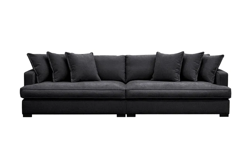 Rossita Lyx 4-seters Ekstra Dyp Sofa i Chenille, Trenza 01, Svart Chenille