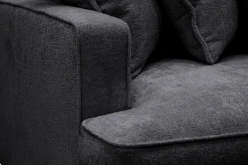 Rossita Lyx 4-seters Ekstra Dyp Sofa i Chenille - Trenza 01, Svart Chenille - Møbler - Sofaer - 4 seter sofa