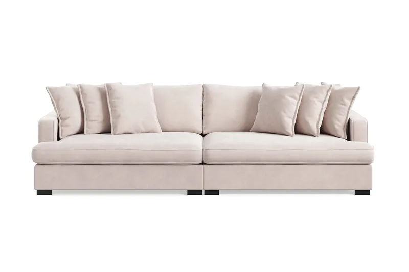 Rossita Lyx 4-seters Ekstra Dyp Sofa i Fløyel, Beige