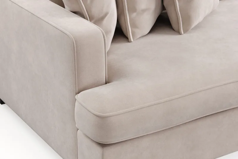 Rossita Lyx 4-seters Ekstra Dyp Sofa i Fløyel - Beige - Møbler - Sofaer - Fløyelssofaer