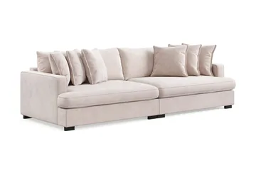 Rossita Lyx 4-seters Ekstra Dyp Sofa i Fløyel - Beige - Møbler - Sofaer - Fløyelssofaer