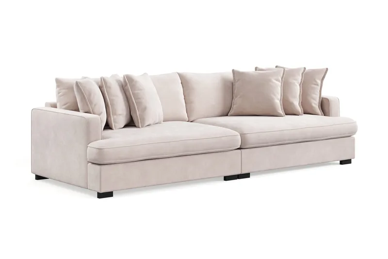 Rossita Lyx 4-seters Ekstra Dyp Sofa i Fløyel - Beige - Møbler - Sofaer - Fløyelssofaer