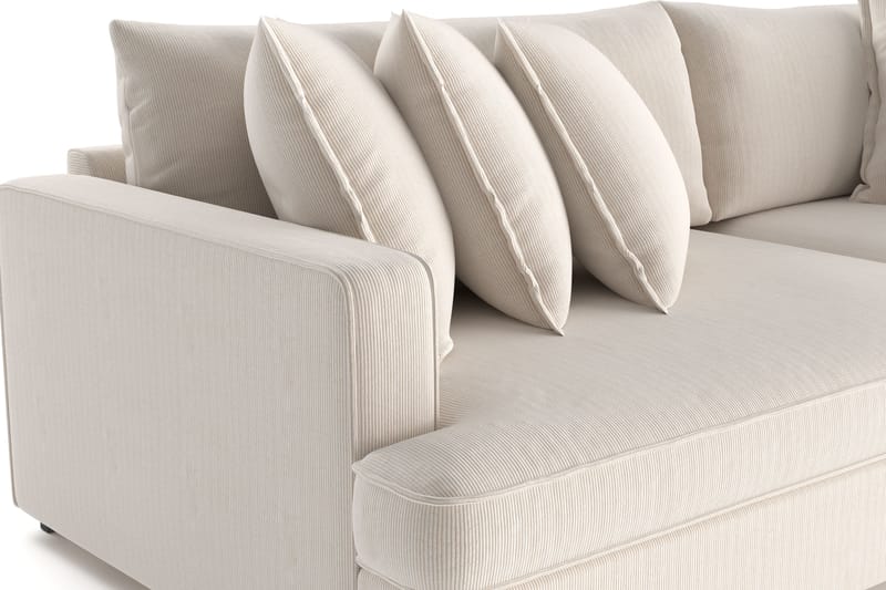 Rossita Lyx 4-seters Ekstra Dyp Sofa i Kordfløyel - Beige - Møbler - Sofaer - 4 seter sofa