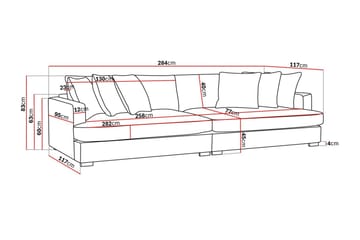 Rossita Lyx 4-seters Ekstra Dyp Sofa i Kordfløyel - Brun - Møbler - Sofaer - 4 seter sofa