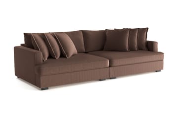 Rossita Lyx 4-seters Ekstra Dyp Sofa i Kordfløyel - Brun - Møbler - Sofaer - 4 seter sofa