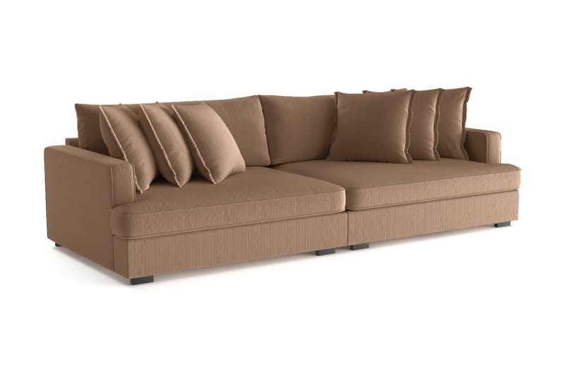 Rossita Lyx 4-seters Ekstra Dyp Sofa i Kordfløyel - Brun - Møbler - Sofaer - 4 seter sofa