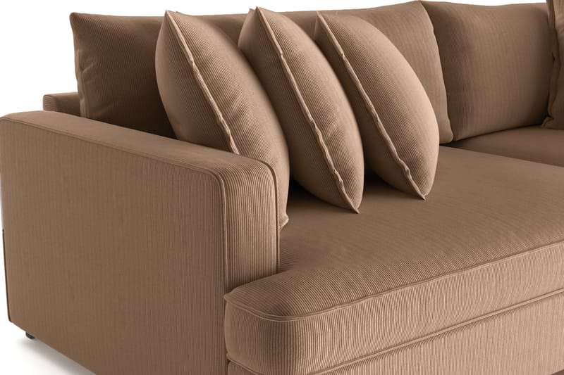 Rossita Lyx 4-seters Ekstra Dyp Sofa i Kordfløyel - Brun - Møbler - Sofaer - 4 seter sofa