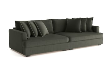 Rossita Lyx 4-seters Ekstra Dyp Sofa i Kordfløyel - Mørkegrønn - Møbler - Sofaer - 4 seter sofa