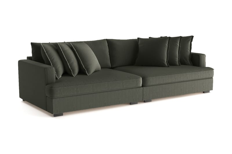 Rossita Lyx 4-seters Ekstra Dyp Sofa i Kordfløyel - Mørkegrønn - Møbler - Sofaer - 4 seter sofa