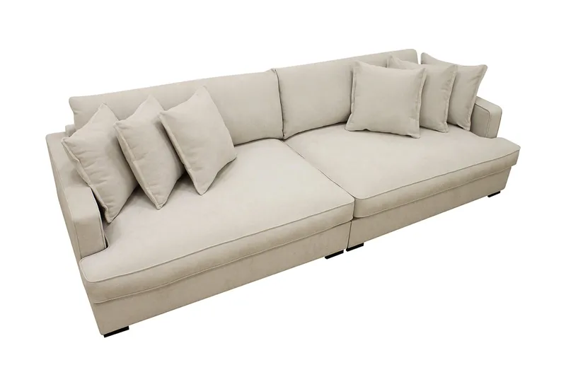 Rossita Lyx 4-seters Ekstra Dyp Sofa i Stoff - Beige - Møbler - Sofaer - 4 seter sofa