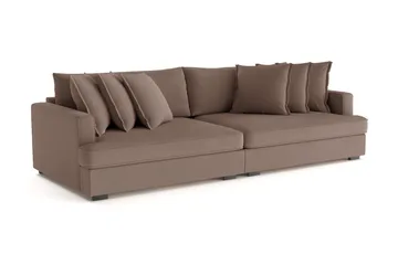 Rossita Lyx 4-seters Ekstra Dyp Sofa i Stoff - Brun - Møbler - Sofaer - 4 seter sofa