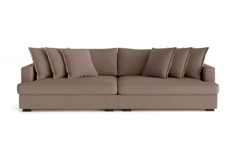 Rossita Lyx 4-seters Ekstra Dyp Sofa i Stoff, Brun