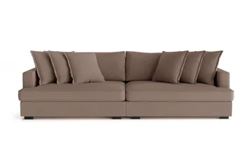 Rossita Lyx 4-seters Ekstra Dyp Sofa i Stoff - Brun - Møbler - Sofaer - 4 seter sofa
