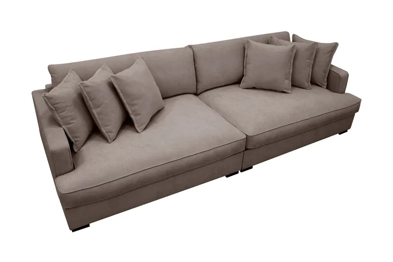 Rossita Lyx 4-seters Ekstra Dyp Sofa i Stoff - Brun - Møbler - Sofaer - 4 seter sofa