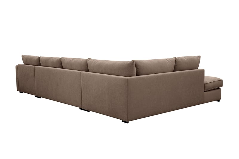 Rossita Lyx 5-seter Høyrevendt U-formet Ekstra dyp Sofa med Divan og Sjeselong i Stoff - Mørk brun - Møbler - Sofaer - U-sofa