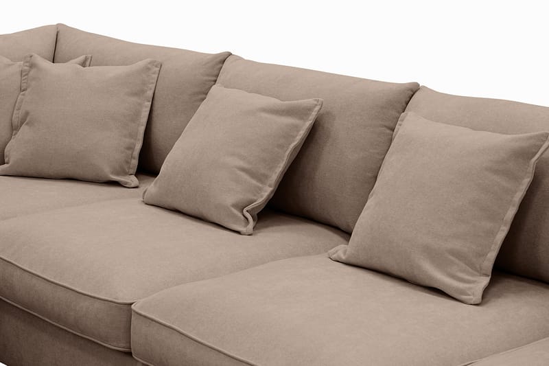 Rossita Lyx 5-seter Høyrevendt U-formet Ekstra dyp Sofa med Divan og Sjeselong i Stoff - Mørk brun - Møbler - Sofaer - U-sofa