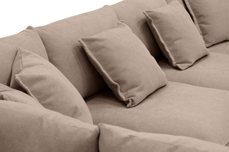 Rossita Lyx 5-seter Høyrevendt U-formet Ekstra dyp Sofa med Divan og Sjeselong i Stoff - Mørk brun - Møbler - Sofaer - U-sofa