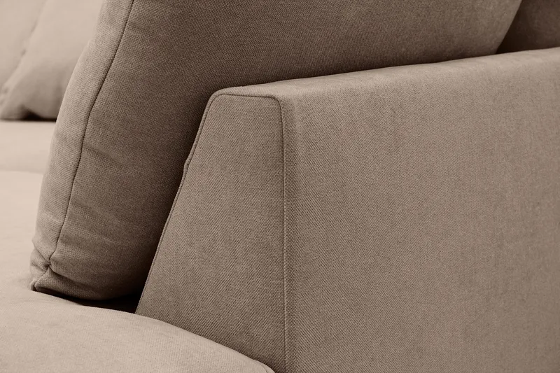 Rossita Lyx 5-seter Venstrevendt U-formet Ekstra dyp Sofa med Divan og Sjeselong i Stoff - Mørk brun - Møbler - Sofaer - U-sofa