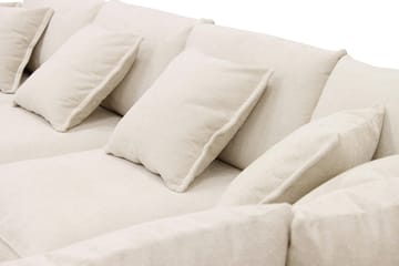 Rossita Lyx 5-seters høyrevendt U-formet ekstra dyp sofa med divan og sjeselong i chenille - Beige - Møbler - Sofaer - U-sofa