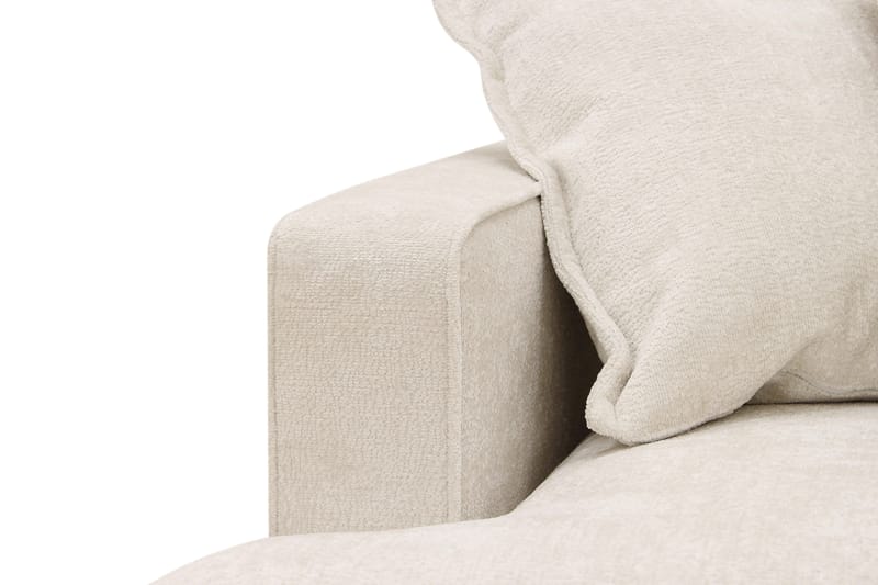 Rossita Lyx 5-seters høyrevendt U-formet ekstra dyp sofa med divan og sjeselong i chenille - Beige - Møbler - Sofaer - U-sofa