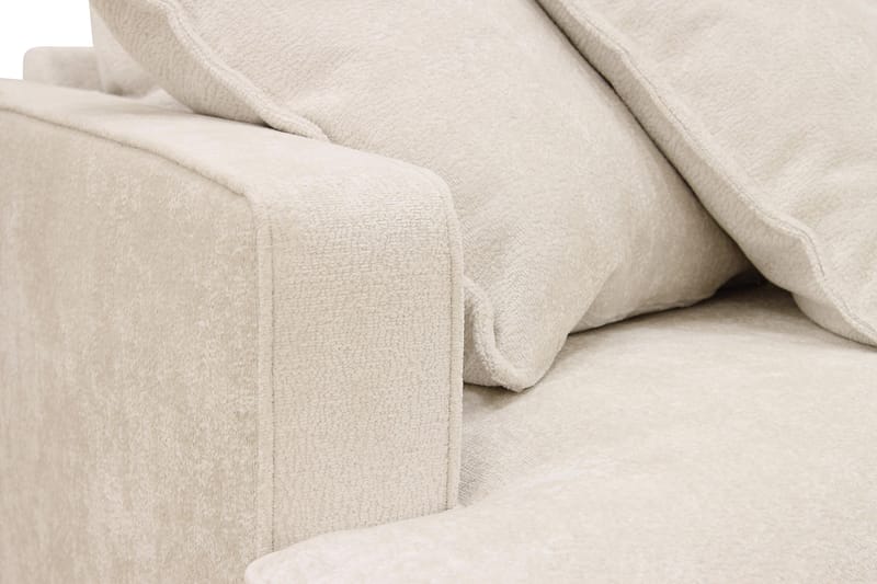 Rossita Lyx 5-seters høyrevendt U-formet ekstra dyp sofa med divan og sjeselong i chenille - Beige - Møbler - Sofaer - U-sofa