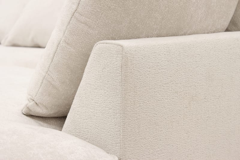Rossita Lyx 5-seters høyrevendt U-formet ekstra dyp sofa med divan og sjeselong i chenille - Beige - Møbler - Sofaer - U-sofa