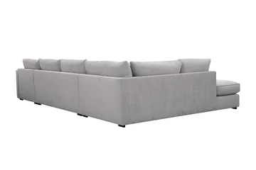 Rossita Lyx 5-seters høyrevendt U-formet ekstra dyp sofa med divan og sjeselong i chenille - Grå - Møbler - Sofaer - U-sofa