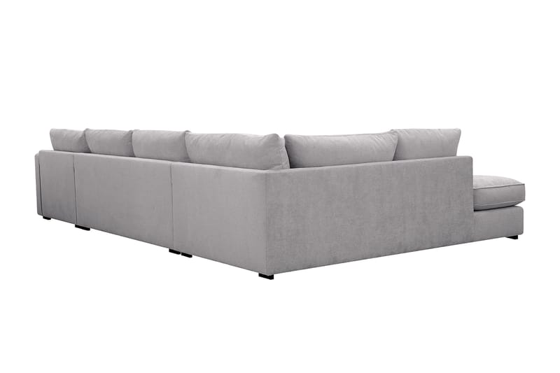 Rossita Lyx 5-seters høyrevendt U-formet ekstra dyp sofa med divan og sjeselong i chenille - Grå - Møbler - Sofaer - U-sofa