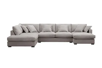 Rossita Lyx 5-seters høyrevendt U-formet ekstra dyp sofa med divan og sjeselong i chenille