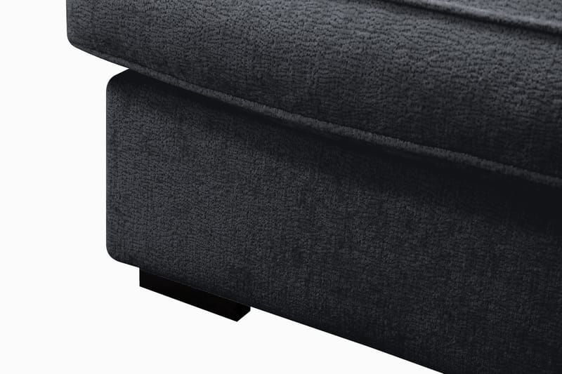 Rossita Lyx 5-seters høyrevendt U-formet ekstra dyp sofa med divan og sjeselong i chenille - Svart - Møbler - Sofaer - U-sofa