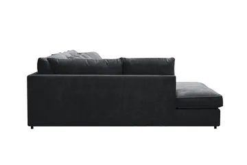 Rossita Lyx 5-seters høyrevendt U-formet ekstra dyp sofa med divan og sjeselong i chenille - Svart - Møbler - Sofaer - U-sofa