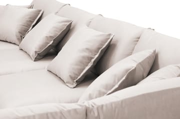 Rossita Lyx 5-seters høyrevendt U-formet ekstra dyp sofa med divan og sjeselong i fløyel - Beige - Møbler - Sofaer - Fløyelssofaer