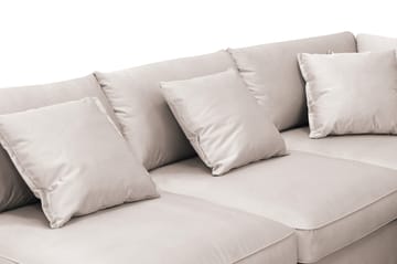Rossita Lyx 5-seters høyrevendt U-formet ekstra dyp sofa med divan og sjeselong i fløyel - Beige - Møbler - Sofaer - Fløyelssofaer
