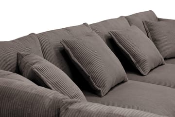 Rossita Lyx 5-seters høyrevendt U-formet ekstra dyp sofa med divan og sjeselong i manchester - Brun - Møbler - Sofaer - U-sofa