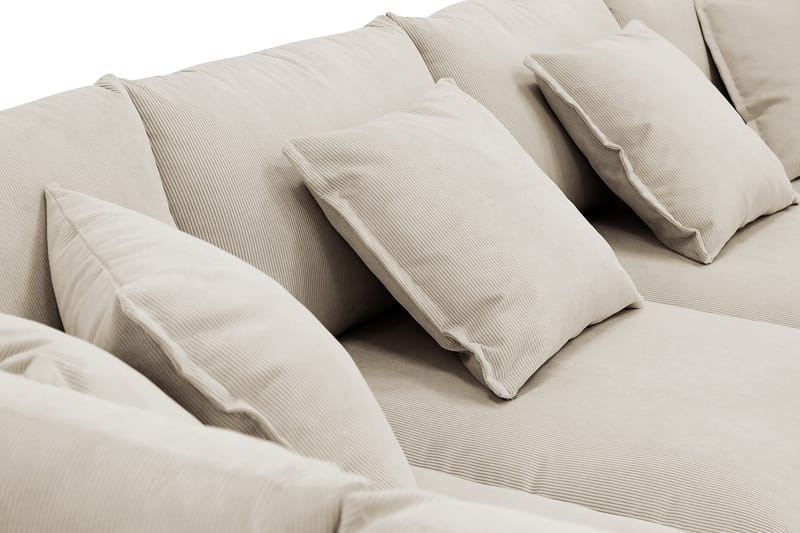 Rossita Lyx 5-seters høyrevendt U-formet ekstra dyp sofa med divan og sjeselong i manchester - Krem - Møbler - Sofaer - U-sofa
