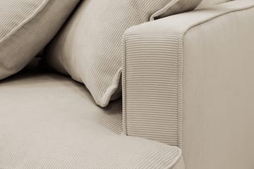 Rossita Lyx 5-seters høyrevendt U-formet ekstra dyp sofa med divan og sjeselong i manchester - Krem - Møbler - Sofaer - U-sofa