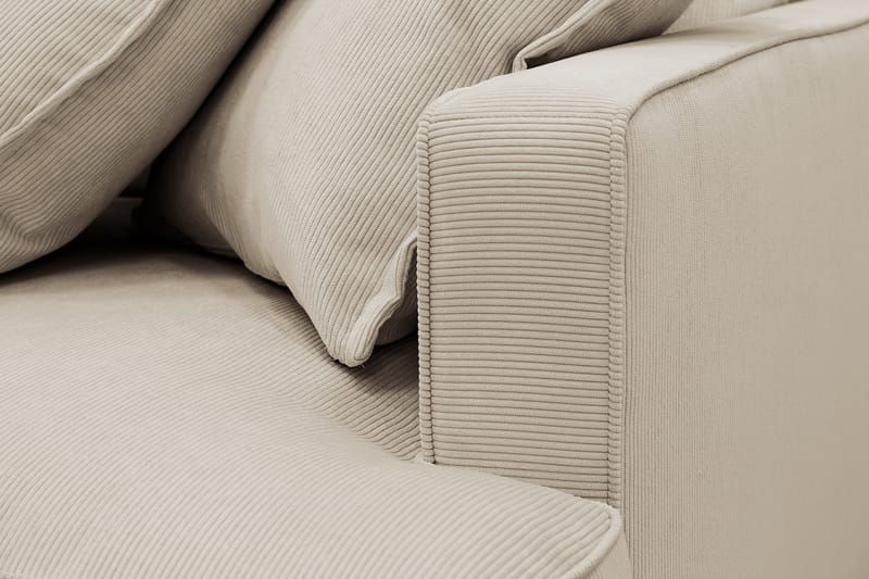 Rossita Lyx 5-seters høyrevendt U-formet ekstra dyp sofa med divan og sjeselong i manchester - Krem - Møbler - Sofaer - U-sofa