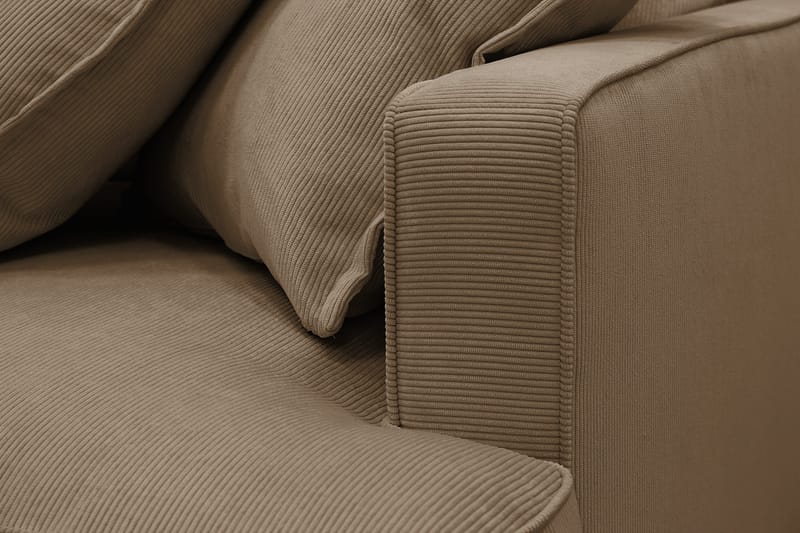 Rossita Lyx 5-seters høyrevendt U-formet ekstra dyp sofa med divan og sjeselong i manchester - Lysebrun - Møbler - Sofaer - U-sofa