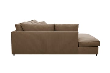 Rossita Lyx 5-seters høyrevendt U-formet ekstra dyp sofa med divan og sjeselong i manchester - Lysebrun - Møbler - Sofaer - U-sofa